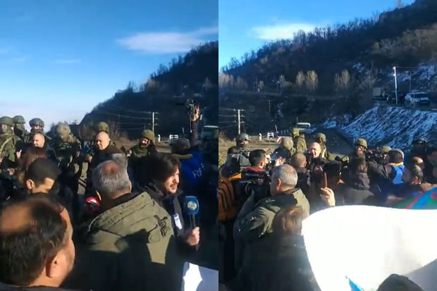 Azərbaycanlılar Şuşa-Xankəndi yolunda aksiya keçirirlər